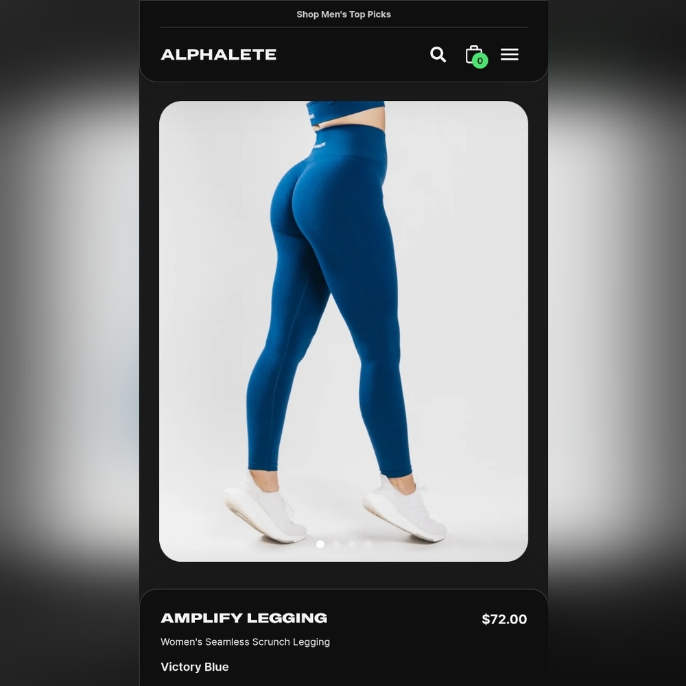 Alphalete Amplify leggings in Victory Blue sz Medium. BNIB no flaws💙 OG scrunch